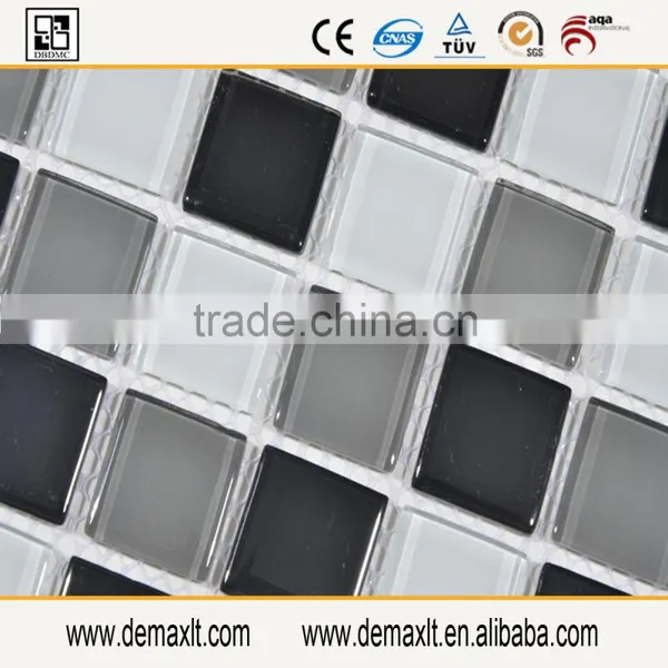 M17 Black Mix Grey and White Glass Mosaic Tile for Indoor Wall photo-4