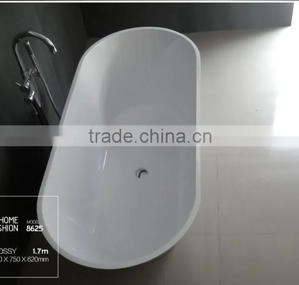 Artificial CE & CUPC Solid Surface Resin Stone Bathtub, Bathroom Free Standing Bathtub photo-3