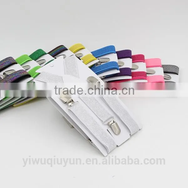 Unisex Kids Adjustable Clip on Solid Purple Suspenders Braces 2.5cm Width photo-3