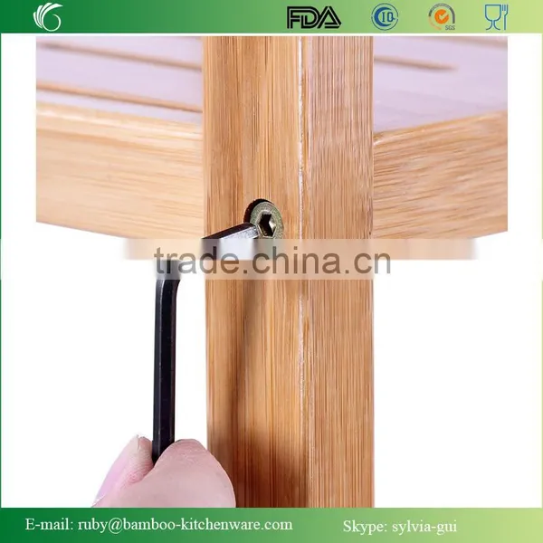 Bamboo Bathroom Tower 5-Shelf Towel Storage Standing Rack Shelving photo-5