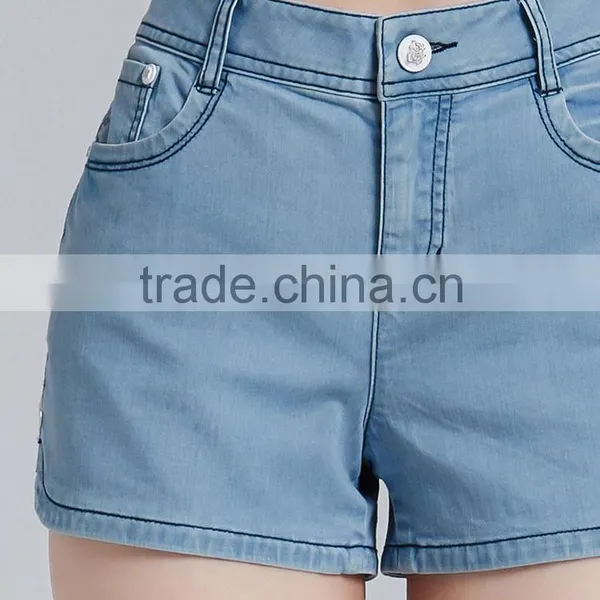 Guangzhou Clothing Wholesale Top Quality High Waist Women Summer Denim Shorts photo-6