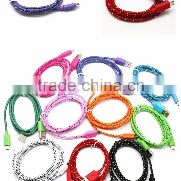 Nylon Woven USB Cable for V8 Micro Usb Data Cable for HTC Sony Xiaomi Smart Phone photo-6
