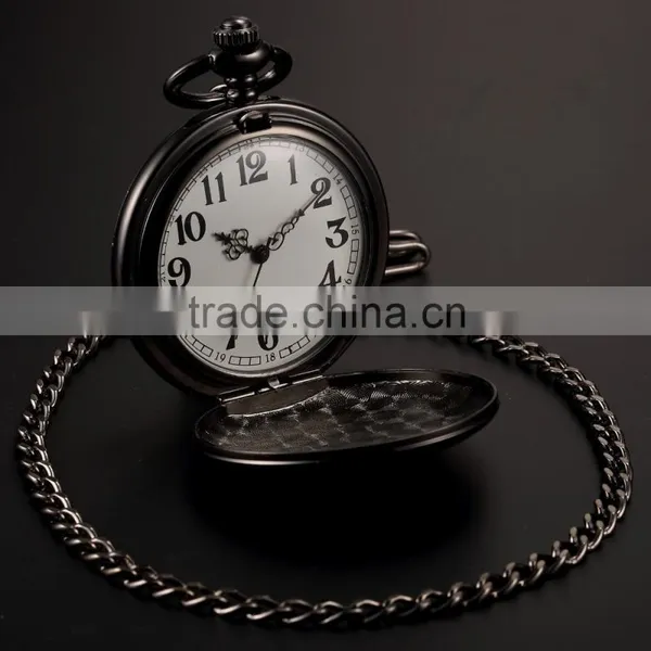 Vintage Men White Dial Analog Pendant Quartz Pocket Watch photo-3