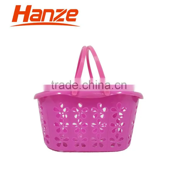 Fancy Plastic Hand Basket For Bathroom Storage