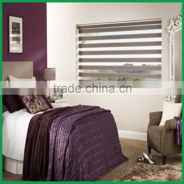 Motorized Folded Zebra Home Interior Window Blinds Day Night Roller Blinds photo-2