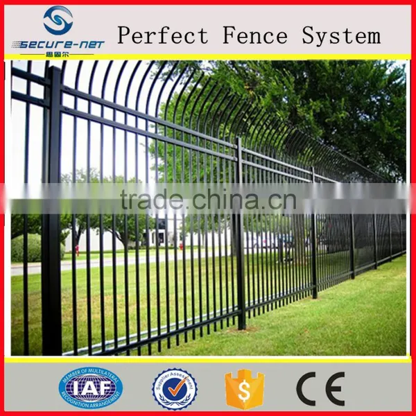 Camber Wrout Iron Picket Fence,tublar Residential Fencing, Welded Black Color Fence photo-2