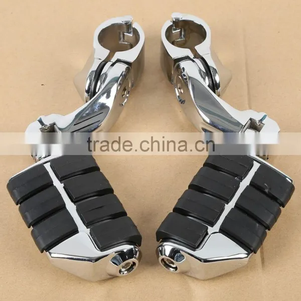 Chrome 360 Degree Adjustable Highway Footpeg Footrests For 32mm photo-3