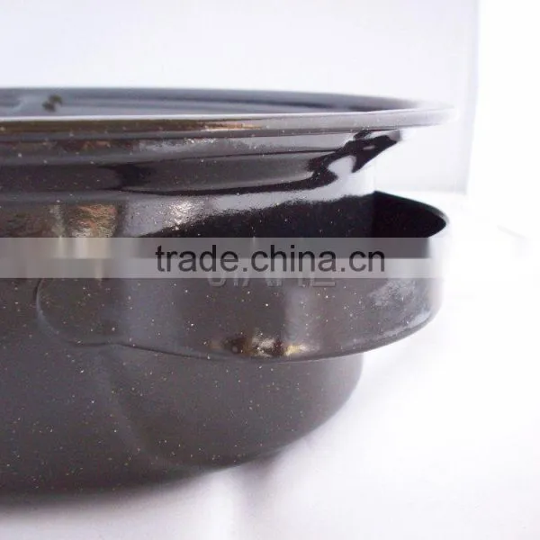 Ceramic Coating Enamel Oval Chicken Roaster Pan With Wire Rack photo-5