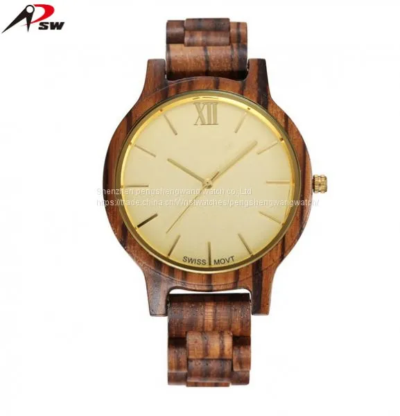 Roma Numbers New Women Style Classic Wooden Wrist Watch