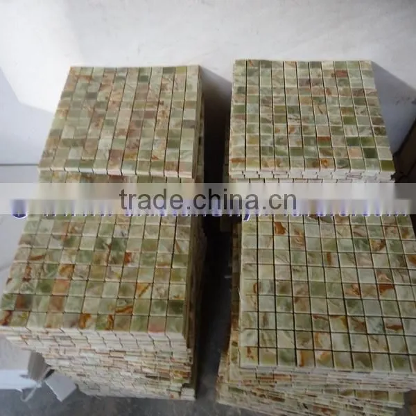 NATURAL STONE BEST PRICE LIGHT GREEN ONYX MOSAIC TILES COLLECTIONS photo-4