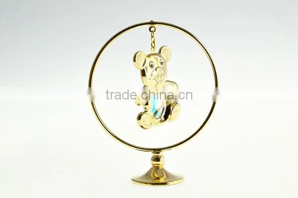 Latest Lovely Gold Plated Crystals Bear for Baby Gift Ideas photo-3