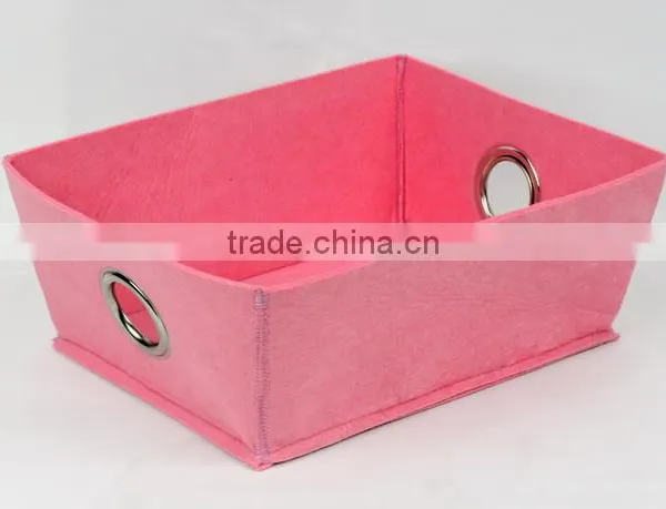 Pink Drawer Organizer Felt Storage Box With Metal Holes