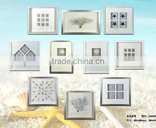 Framed Handmade Seashell Shadow Box For Home Decoration photo-2