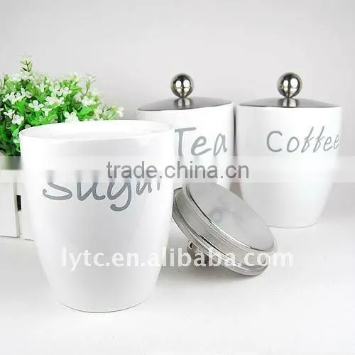 Factory Direct Wholesale 3pcs Ceramic Kitchen Canisters photo-2