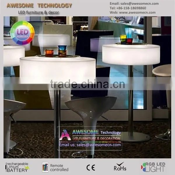 Modern Style Color Changing Led Plastic Outdoor Bar Furniture Table photo-3