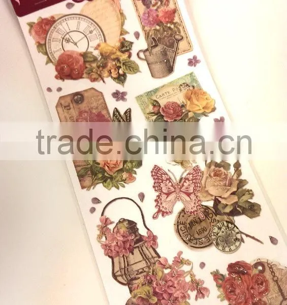 Embossed Sticker, Antique Elegance Design Sticker for Decoration, Classic Decorative Shinny Glitter Sticker photo-2