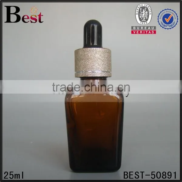25ml Flat Amber Glass Bottle Wholesale Essential Oil Flat Amber Glass Bottle photo-3