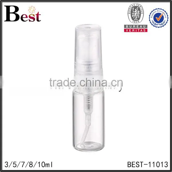 Wholesale Cosmetic Packaging 3ml 5ml 10ml Clear Bottle Glass Perfume Personal Care Plastic Cap Spray Bottle for Perfume