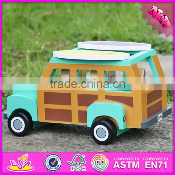 2017 New Products Funny Dog and Four People Wooden Car for Kids W04A314 photo-5