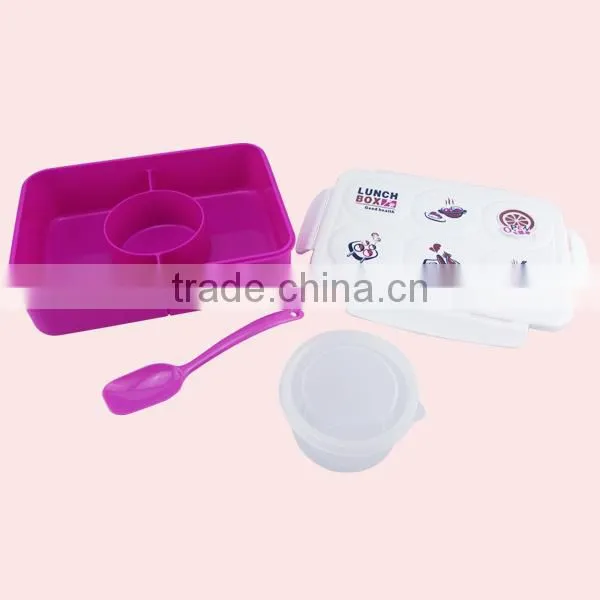 3 Compartment Plastic Food Container Tiffin Lunch Box With Soup Bowl photo-3