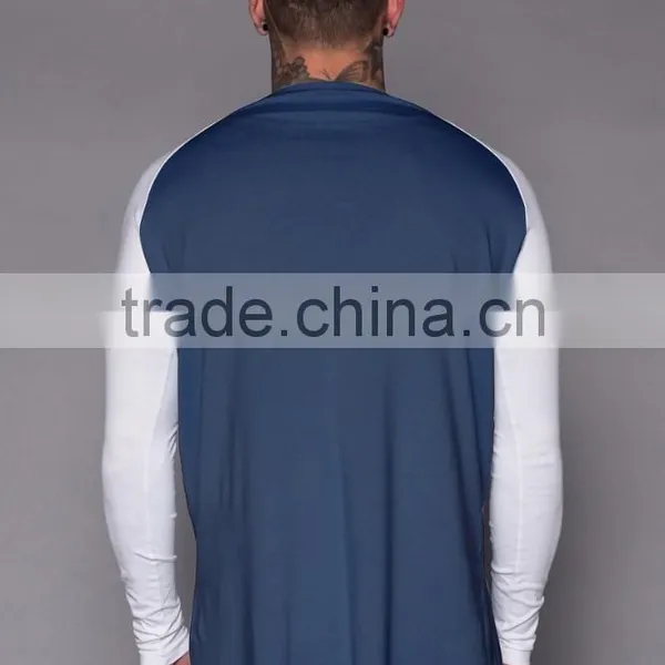 Latest Contrast Raglan Sleeve Crew Neck Cotton Men t Shirt photo-5