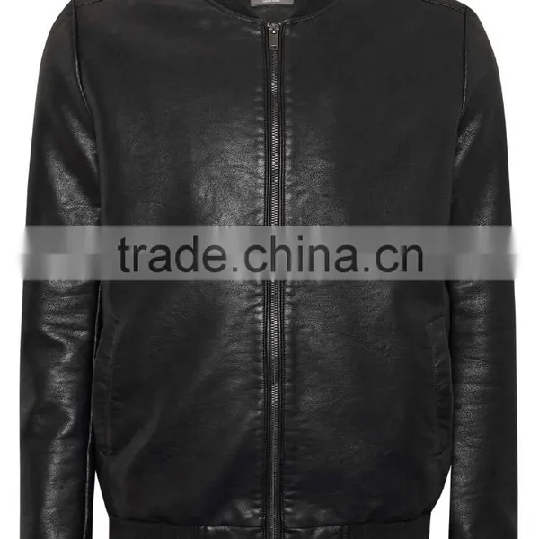 ALIKE Men pu Jacket Bomber pu Jacket