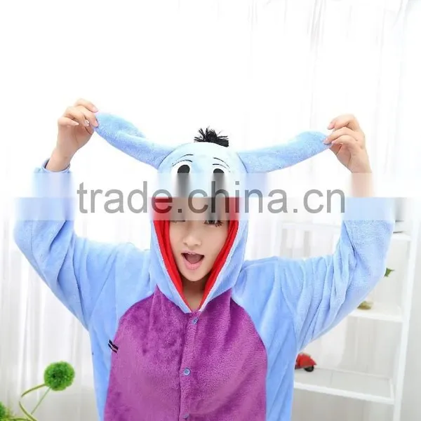 Flannel Cartoon Adult Animal Jumpsuit Animal Pajamas Jumpsuit Donkey Design photo-5
