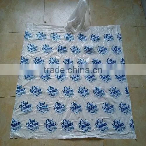 Logo Printed Black Disposable Raincoat Rain Poncho With Hood photo-3