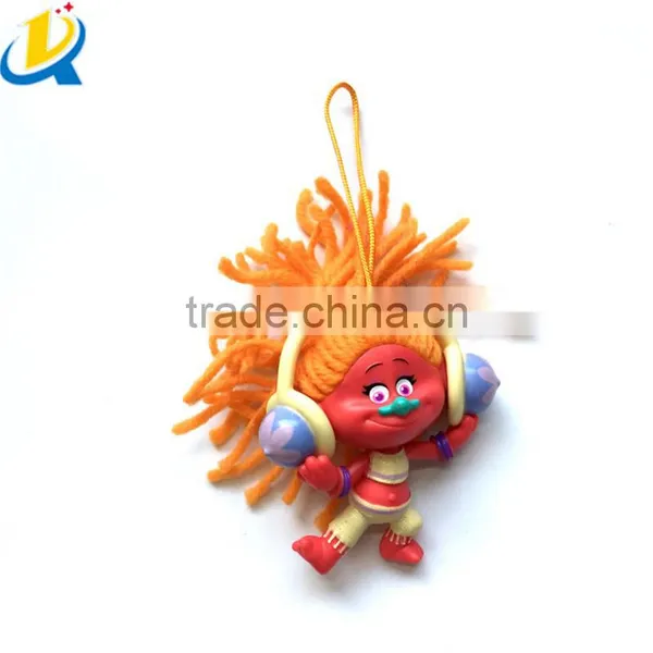 2016 Popular New Movie Custom Cartoon Cute Pvc Trolls Toy Keychain photo-4