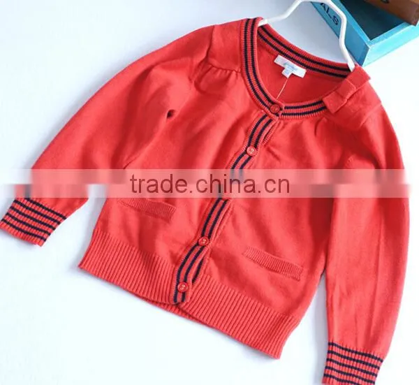 Chic Pockets Button-down Girls Baby Knitted Cardigan photo-3