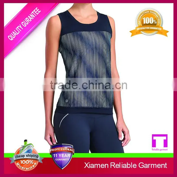 High Quality Fitness Wholesale Plain White Stripe Sport Tank Top photo-6