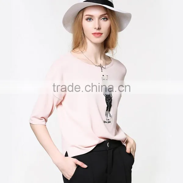 2016 New Fashion Half Sleeve Casual Women T-shirt Wholesale photo-3