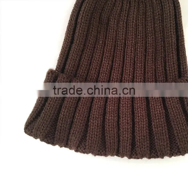 Myfur Men Wool Blend Acrylic Knitted Hat With Fluffy Raccoon Fur Pom Pom photo-4