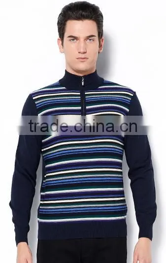 Long Sleeve Half Zip Neck 100% Yak Knitting Patterns Men Sweater for OEM photo-2