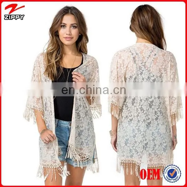 2015 New Fashion Lace Kimono Jiu Jitsu Fringe Kimono