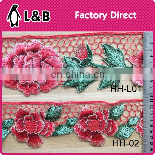New Design Hot Sale Polyester Material Multicolor Flower Trim for Decoration photo-4