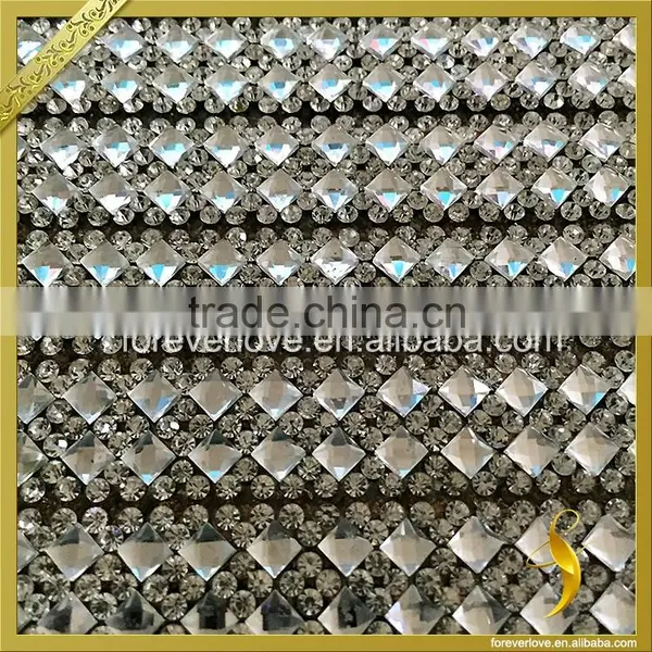 Bling Diamante Trimming Glue Hot Fix Rhinestone Crystal Net Mesh FRM-201 photo-3