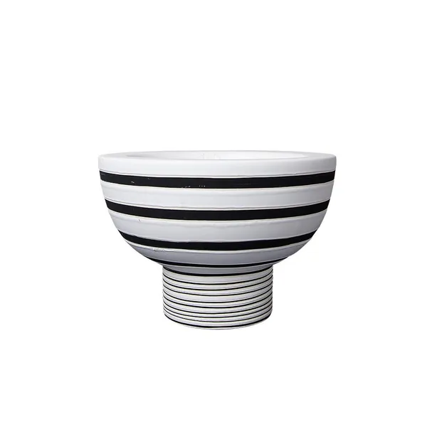 Black And White Zebra-Stripe Nordic Style Unique Ceramic Vase Decortion For Office Hotel photo-2