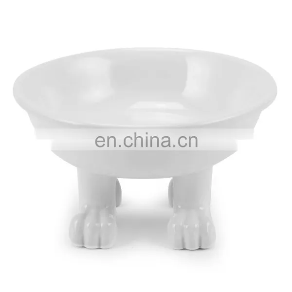 New Factory Dog Shaped Modern Custom Ceramic Elevated Raised Supplies Dish Water Pet Dog Cat Bowl photo-2