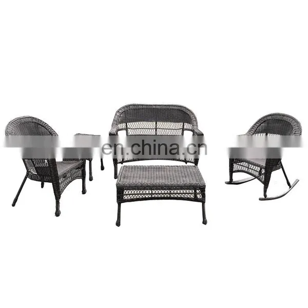 Indoor & Outdoor Chic Style 5 PCS Rattan Patio Furniture Set Garden Lawn Sofa for Sale