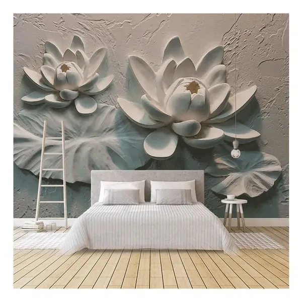 Tropical Wall Murals 3D 5D 8D 16D Wall Mural Decoration Flower Geometric Design For Home Tv Background Dropshipping photo-3