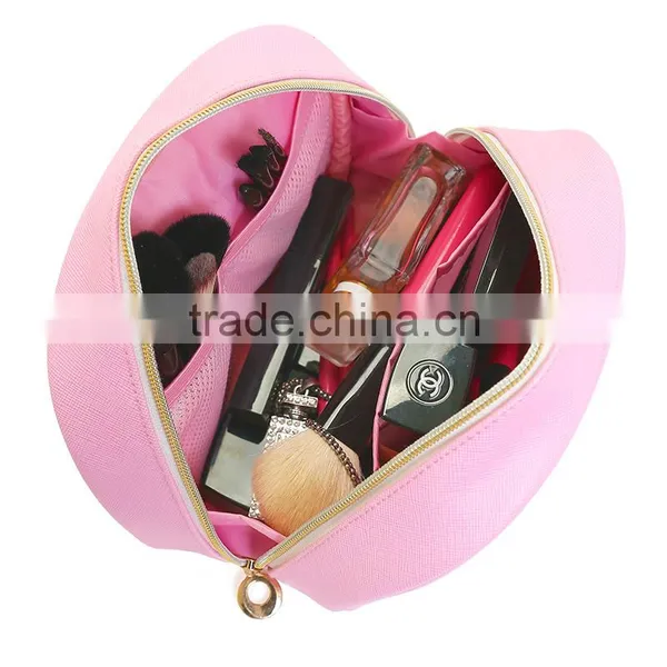 OEM Cute Pink pu Leather Cosmetic Bag Pouch,high Quality Travel Organizer Makeup Bag,funky Cosmetic Bag as Makeup Bag photo-3