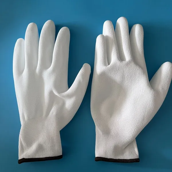 China Factory Wholesale 13G Nylon Liner White pu Coated Gloves photo-5