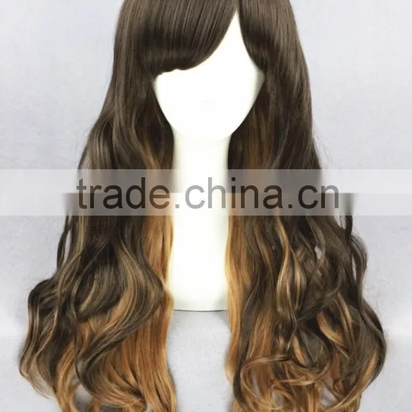 High Quality 65cm Medium Long Wave Brown Mixed Lolita Wig Synthetic Anime Wig Cosplay Hair Wig Party Wig photo-2