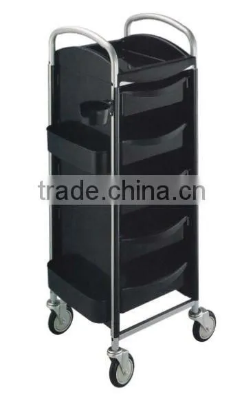 High Quality Metal Wheel Tool Cart for Salon , Plastic Hair Salon Trolley