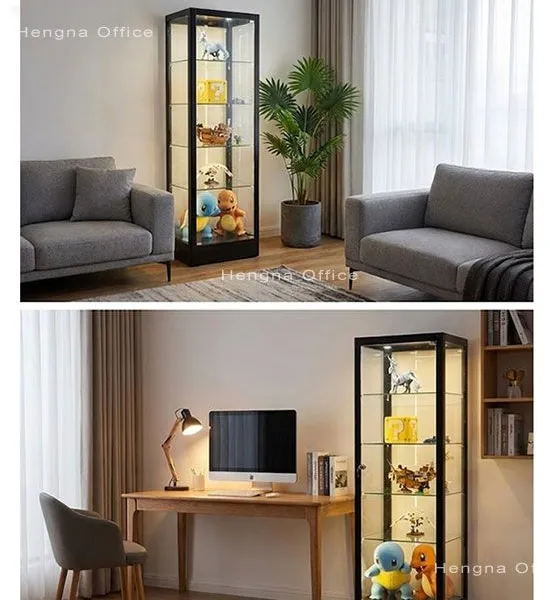Handmade Display Showcase for Trophy and Award Collection / Double-Door White Glass Cabinet With Extra Shelves photo-3