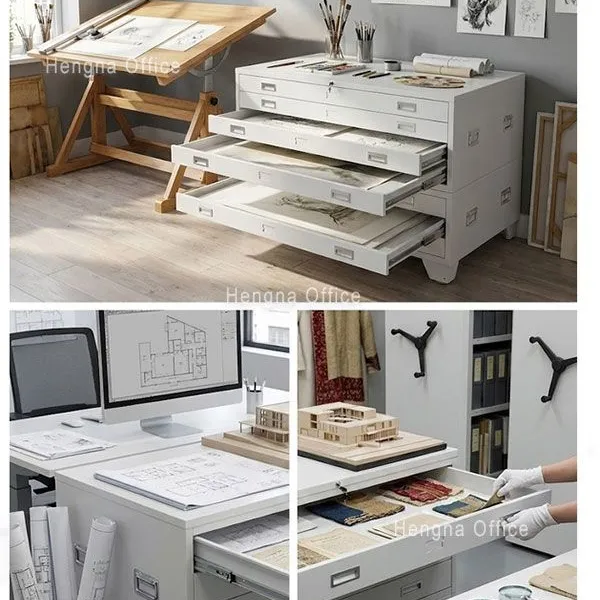 Smooth Sliding 5 Drawer Metal Blueprint Cabinet | With Roller Construction | for Design Studio photo-2