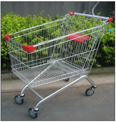 Zinc Powder Coating Supermarket Trolley photo-2
