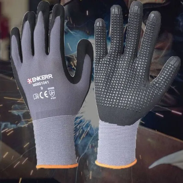 Enkerr Ms851041 Nitrile Ultra-fine Foamed Dotted Gloves photo-4