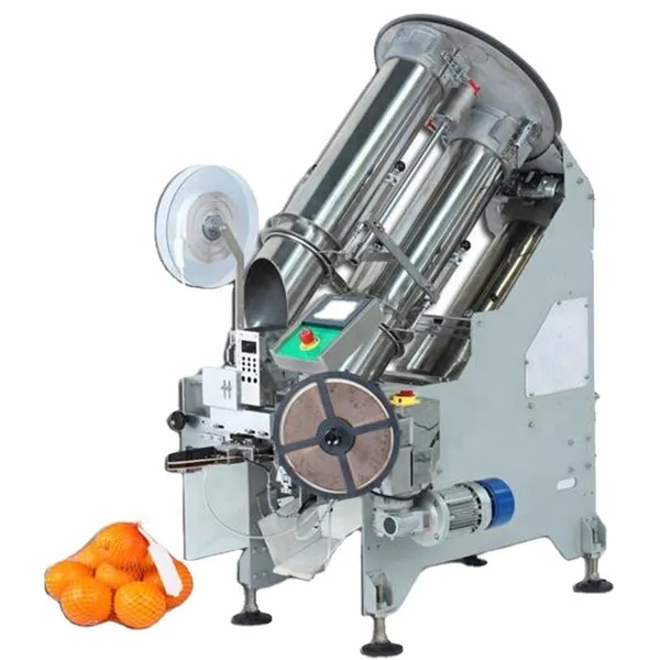 Automatic Garlic Potato Fruit Apple Orange Citrus Lemon Nylon Mesh Net Bag Counting Weighting Packing Packaging Machine